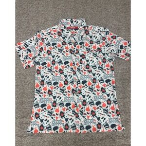 Shinesty Men's BBQ Pitts +‎ Spitts All Over Print Short Sleeve Stretch Shirt